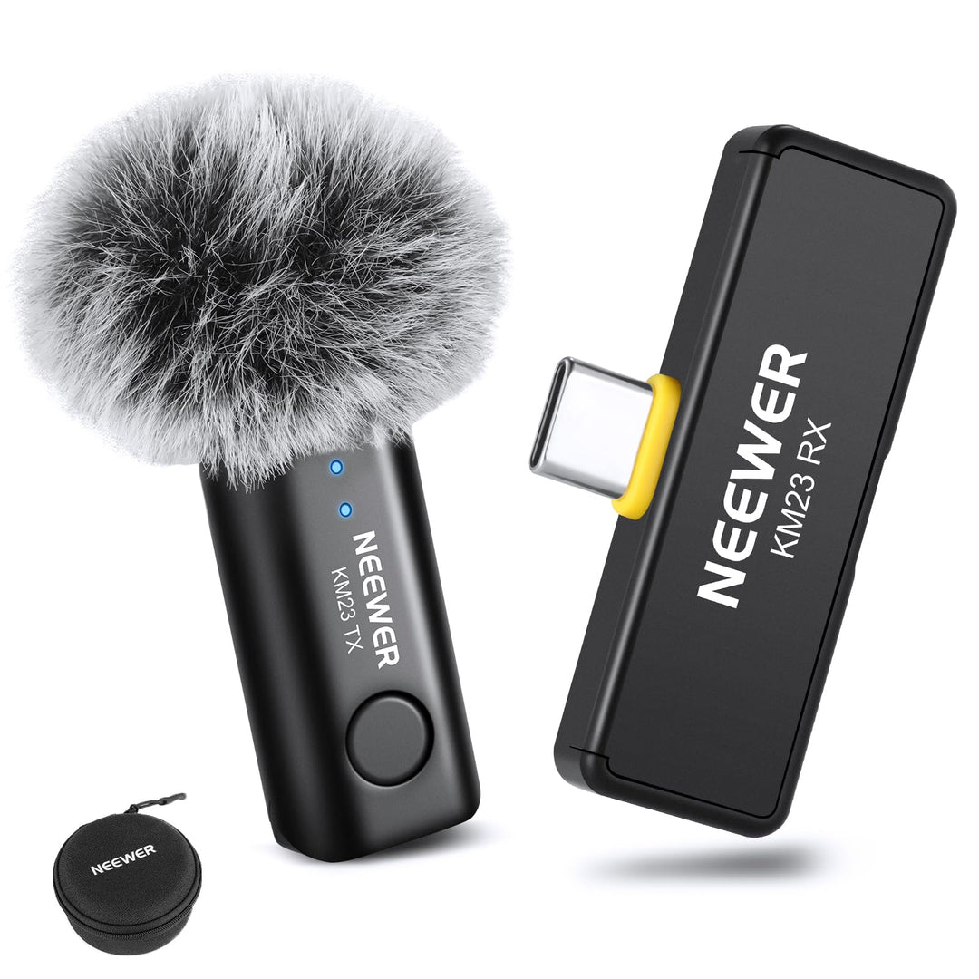 NEEWER Kabelloses Lavalier Mikrofon Set für USB C, Mini Ansteckmikrofon mit Geräuschunterdrückung un