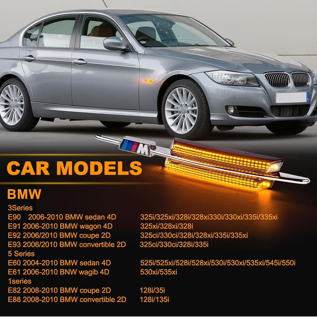 OZ-LAMPE LED Blinker Seitenblinker für BMW E90 E91 E92 E93 E60 E61 E82 E88, Blinker mit Canbus Fehle