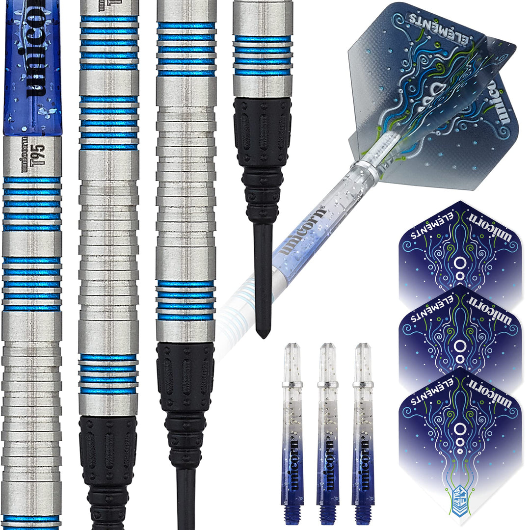 Unicorn Core XL T95 Dartpfeile mit weicher Spitze 22 g blau, 22 g blau