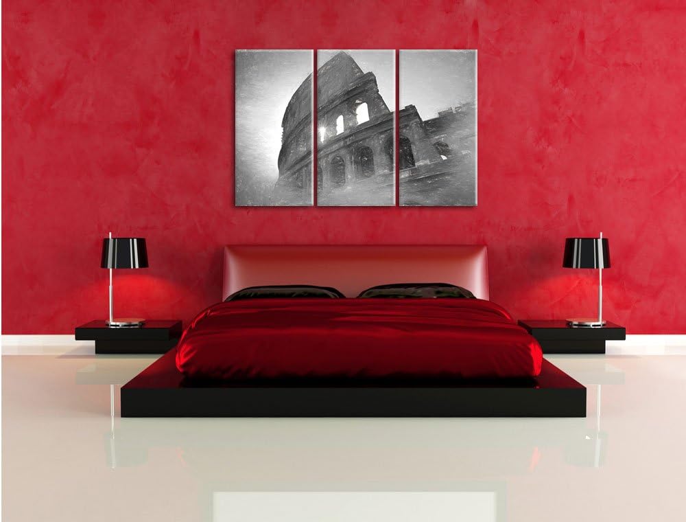 Pixxprint Kolosseum in Rom als Leinwandbild/Grösse: 3 Teilig (120x80) cm/Wandbild/Kunstdruck/fertig