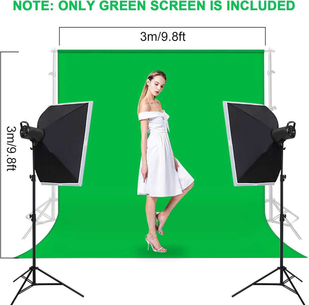 Greenscreen, 3x3m/9.8ftx9.8ft Green Screen mit 4 Leimzwinge für Fotografie, Orthland Fotohintergrund