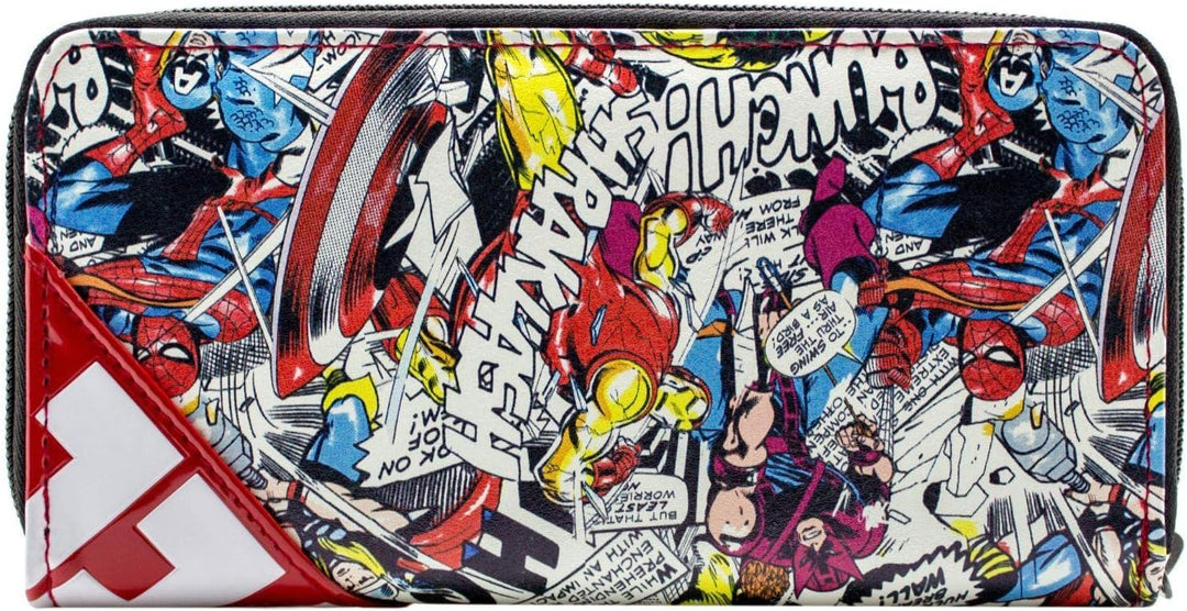 AVENGERS Avenger Comic-Stil Superhelden Charaktere Portemonnaie Clutch Münzfach & Kartenhalter, Rot