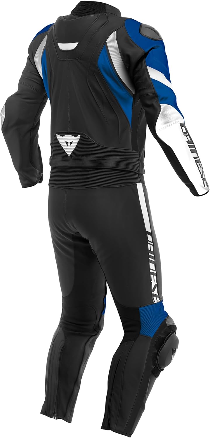 Dainese Avro 4 Herren Zweiteiler Lederkombi, schwarz-weiss-blau, 48 48 BLACK WHITE BLUE, 48 BLACK WH