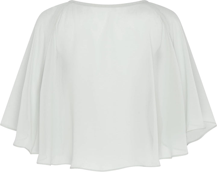 Bolerose weich Hochzeit Umhängetuch Abend Durchsichtiges Chiffon Überwurf Umhang Schultertuch Silber