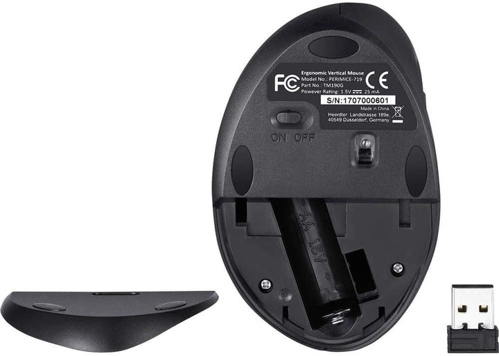 Perixx PERIMICE-719 Ergonomische Maus - Vertikales Design -Extra für kleine Handgrössen und für Unte