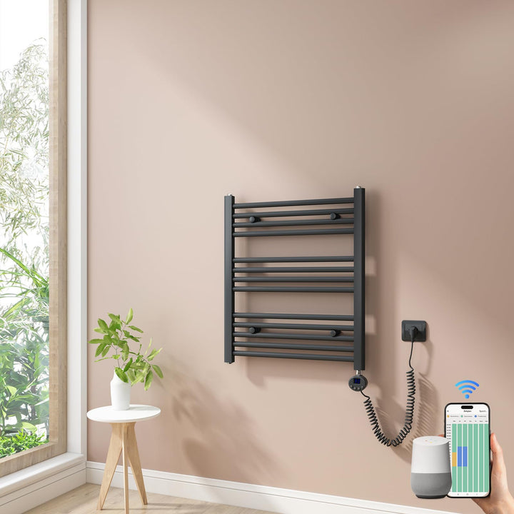Heilmetz Smart WiFi Badheizkörper Elektrisch 70x60cm Elektrischer Handtuchtrockner mit Thermostat un