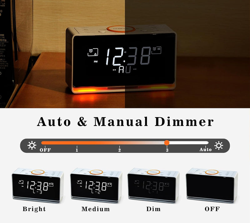 iTOMA DAB Radiowecker (DAB, UKW, Uhrenradio, Wecker mit Zwei einstellbaren Weckzeiten, Snooze-Funkti