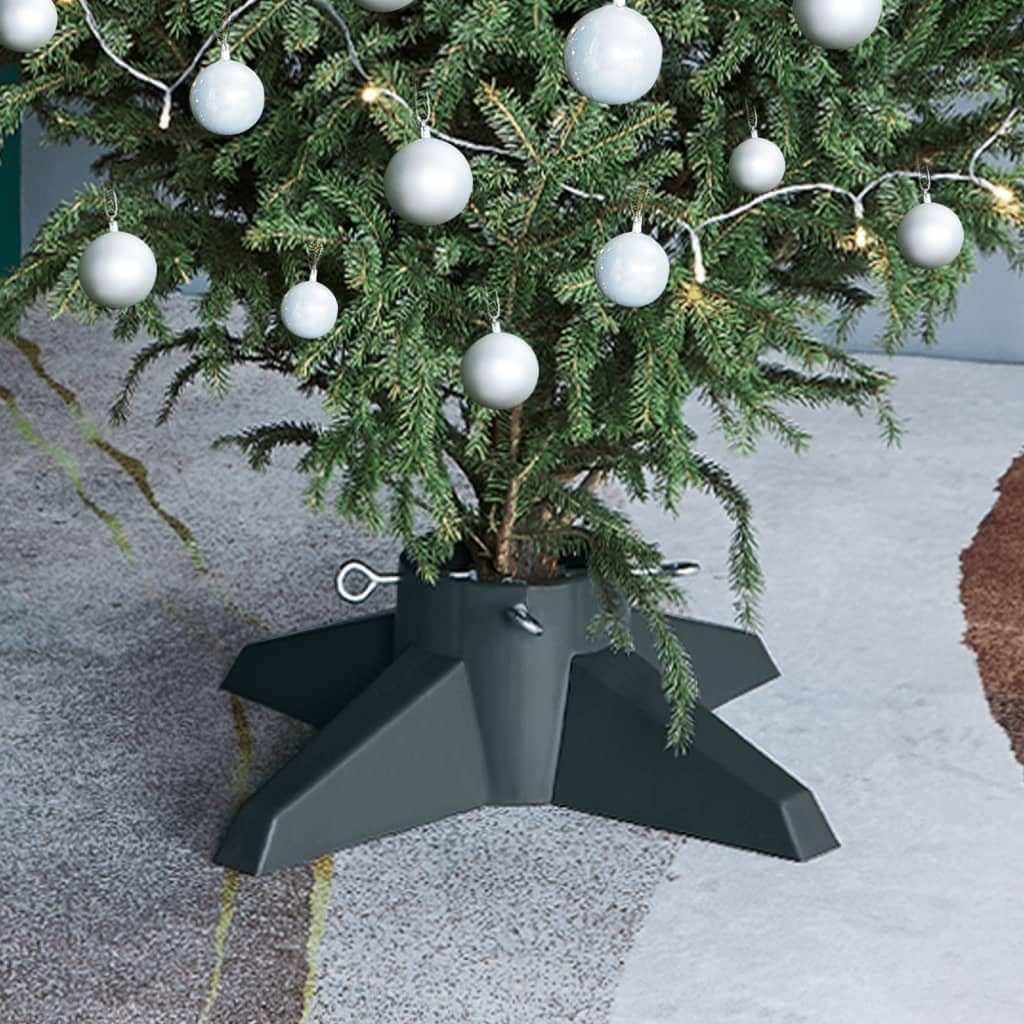 Christbaumständer Grün aus Kunststoff, 55,5 x 55,5 x 15 cm, für echten Baum, mit Wasserbehälter 1,3
