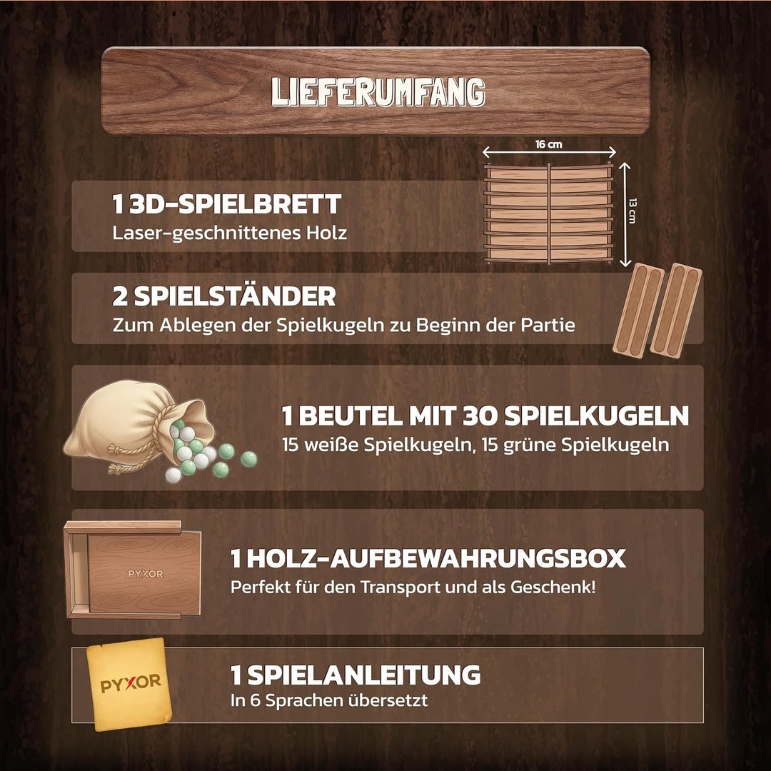 Woodline – Holzspiele Board Game - Strategiespiele für 2 Personen - Premium Familien Spiele aus Bamb