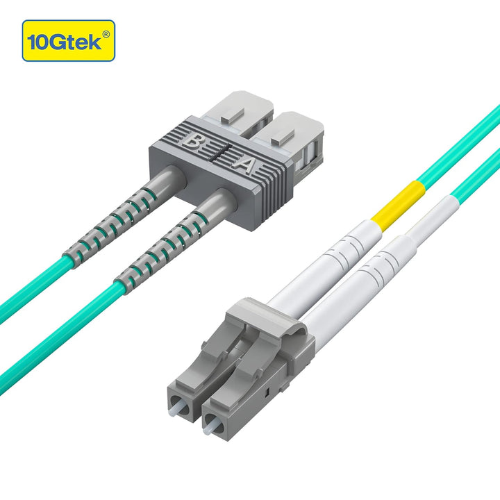 Fiber Patch Cable - LC to SC OM3 10Gb/Gigabit Multi-Mode Jumper Duplex 50/125μm LSZH Fiber Optic Cor