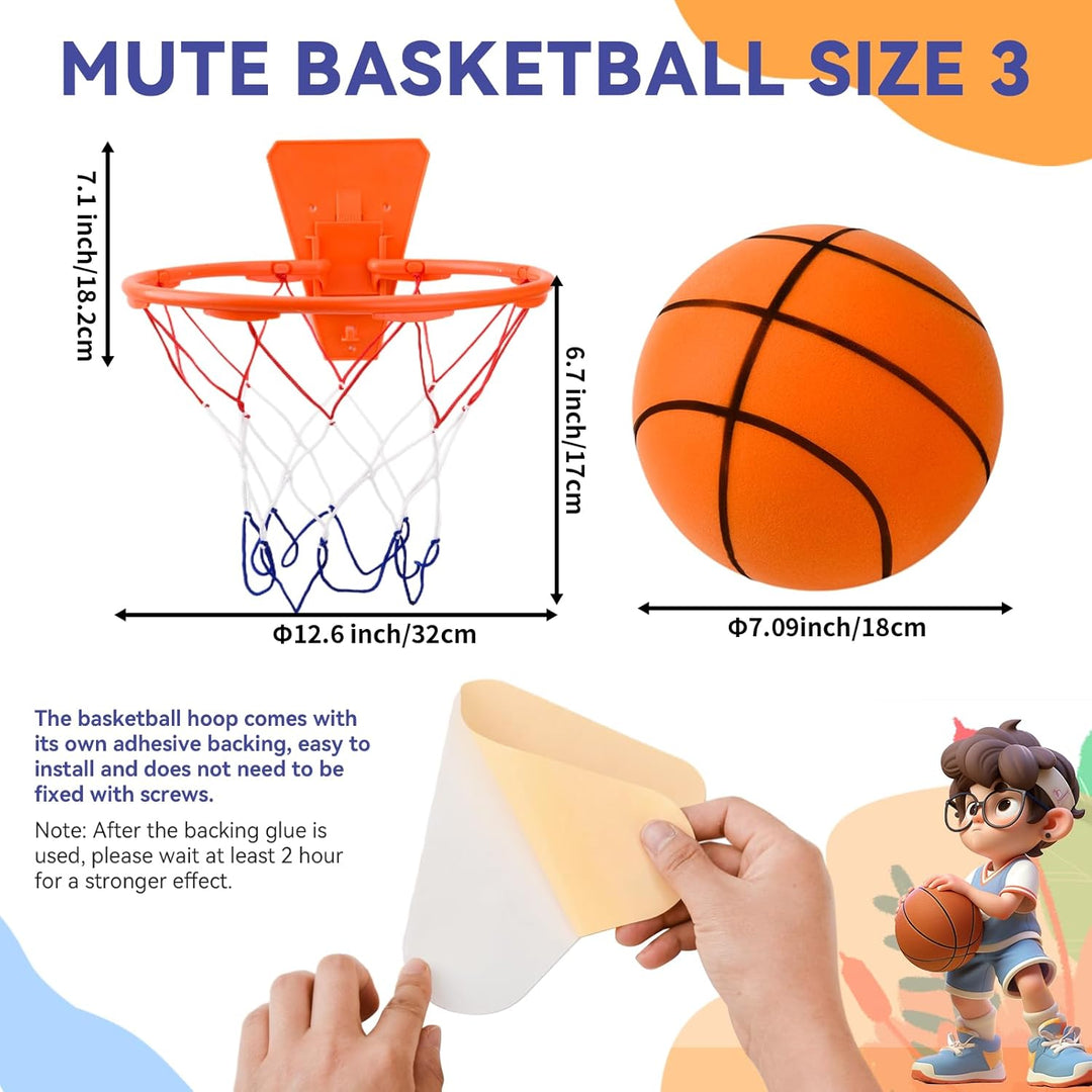 Lautloser Basketball, Silent Basketball Grösse 3 (18cm), Ball aus Schaumstoff mit hoher Dichte, Scha