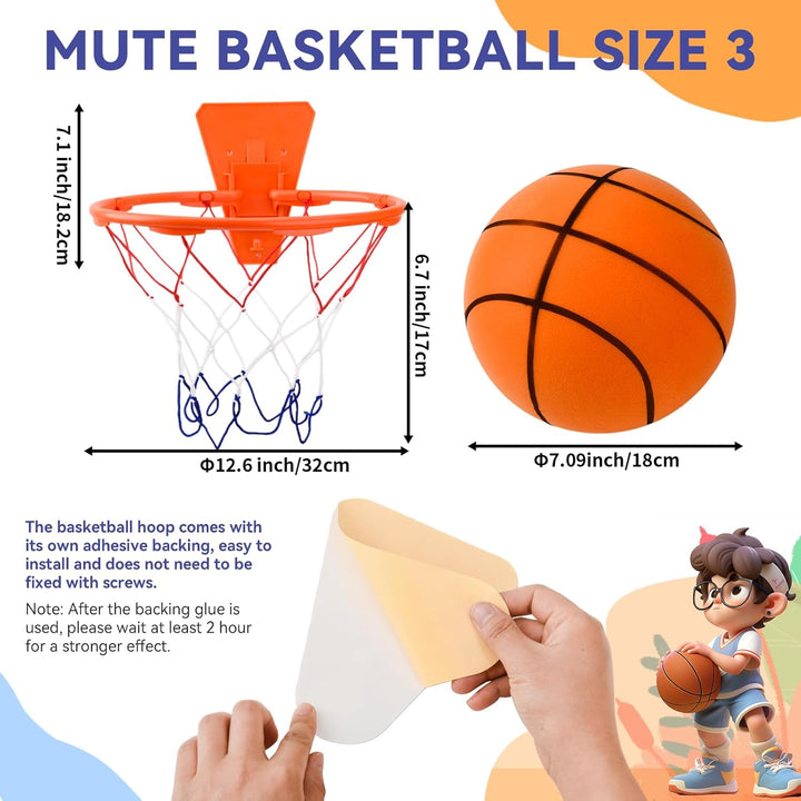 Lautloser Basketball, Silent Basketball Grösse 3 (18cm), Ball aus Schaumstoff mit hoher Dichte, Scha