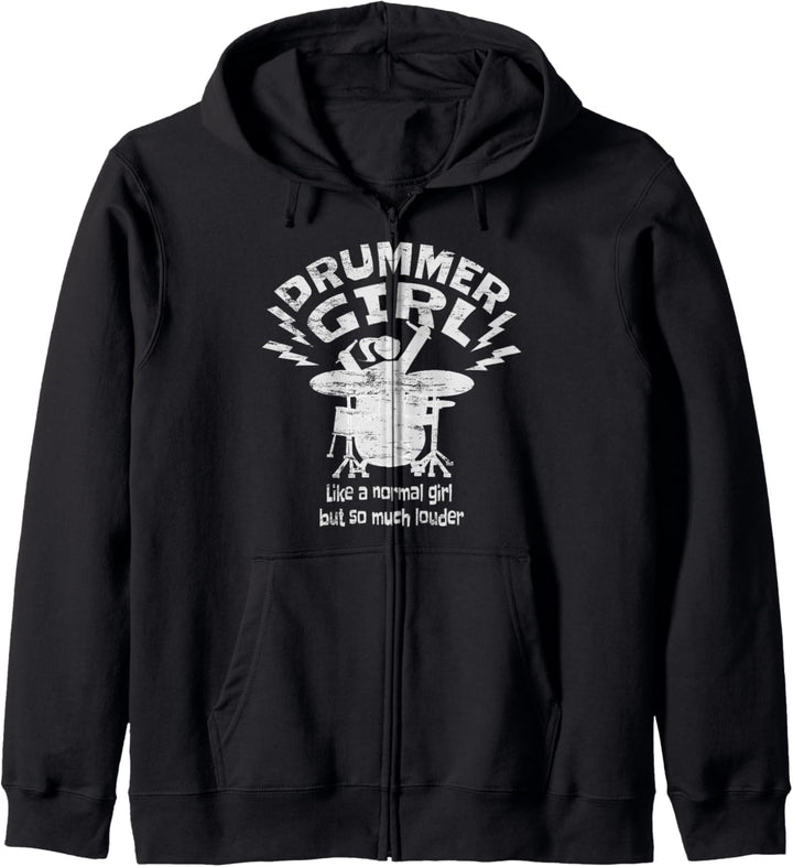Drummer Girl Für Schlagzeuger Frauen & Mädchen Drummer Girls Kapuzenjacke