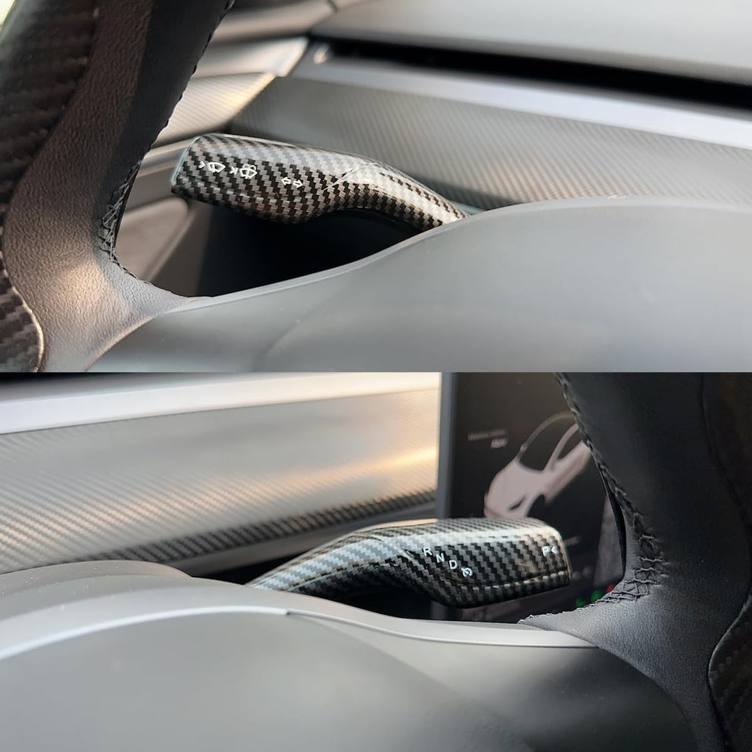 KYYET Kompatibel mit Tesla Model 3 Model Y Säulen-Schalthebel, Hebel, Lenkrad, Innenschutzzubehör (K