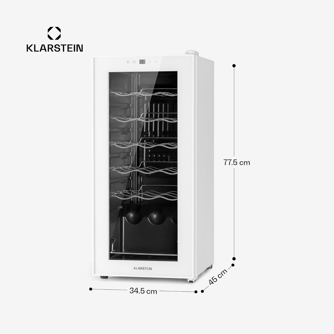 Klarstein Weinkühlschrank, 1 Zonen Getränkekühlschrank Klein, Freistehender Kleiner Weinschrank, 50L