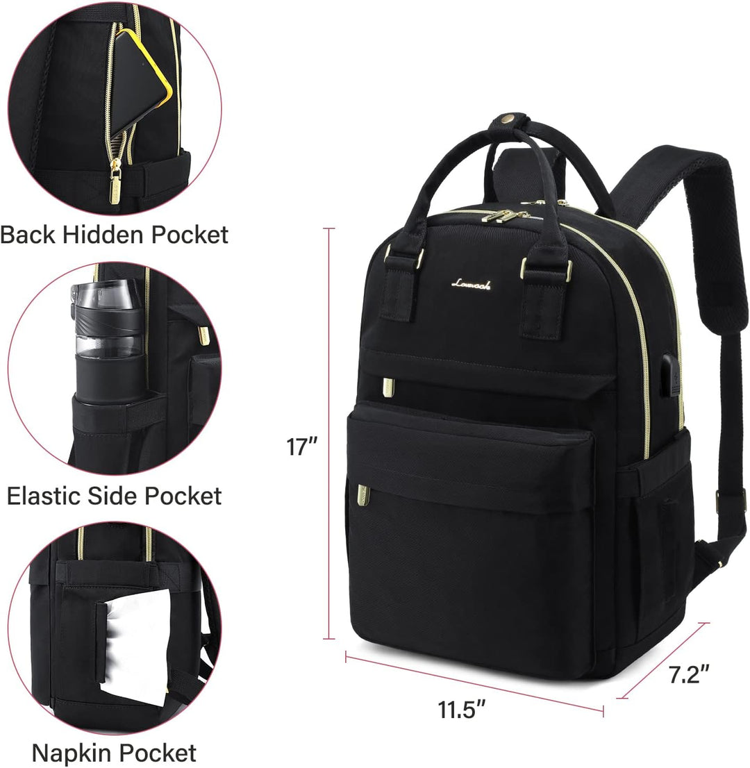 LOVEVOOK Rucksack Damen, 15,6 Zoll Laptop Rucksack Schulrucksack Mädchen Teenager mit Laptopfach, Wa
