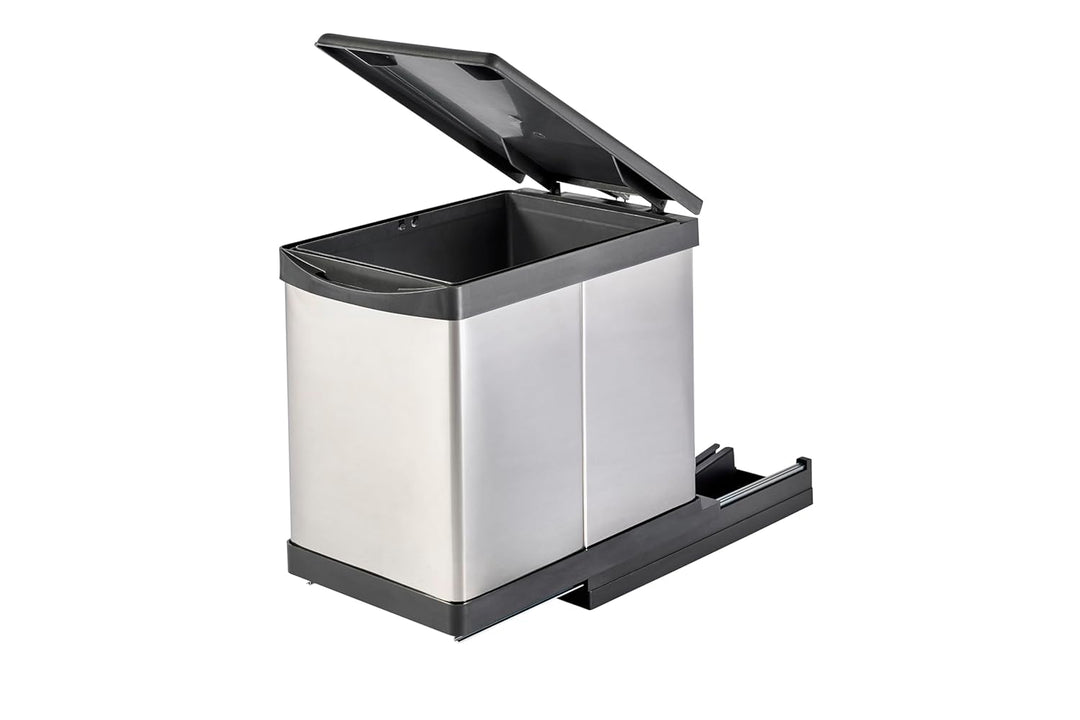 Aspira Home Ausziehbarer Küchen Mülleimer „Müllomatik PRO 1 MINI“ | Volumen: 12l | Mülltrennsystem |