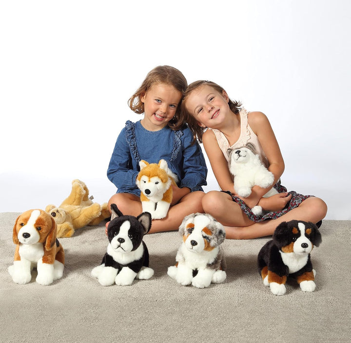 GIPSY TOYS - Sitzender Hund 25 cm Shiba-Hund - Kuscheltier für Kinder - In 8 verschiedenen Modellen