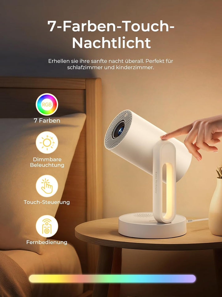 ETOE Starfish Mini Beamer, Android TV 11.0, Unterstützt 4K, Auto Keystone-Korrektur, 150 Zoll, Indiv
