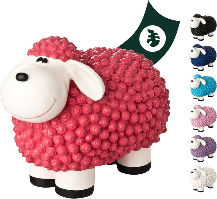VERDOBA Mini Deko Schaf für den Garten, wetterfest - pinkes Deko-Schaf Molly - Gartenfigur Schafe Ga