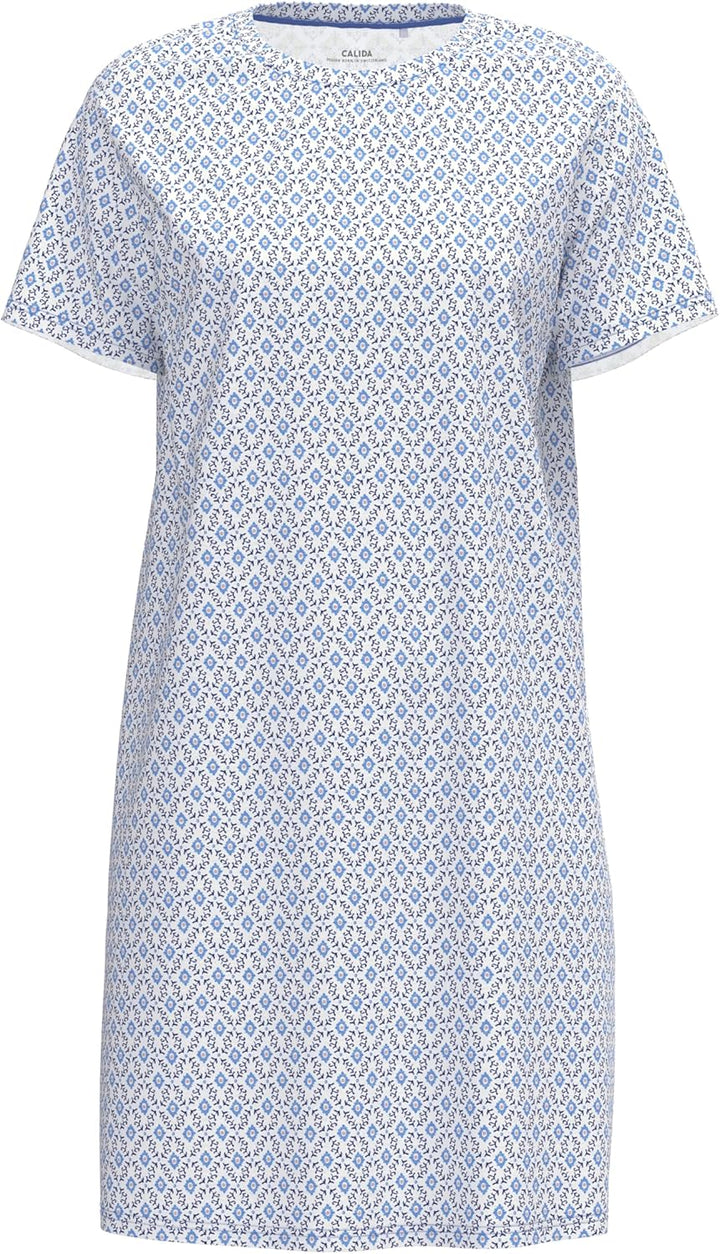 CALIDA Kurzarm-Nachthemd Damen, Länge 95cm, atmungsaktiv und klimaregulierend, aus 100% Baumwolle 36