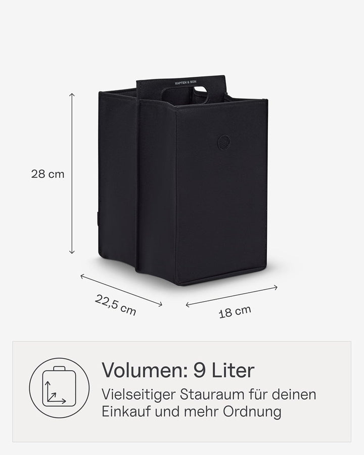 Kapten &amp; Son Vaasa Organizing Inlay Schwarz | 9L Taschenorganizer aus recyceltem PET für Shopping Ba