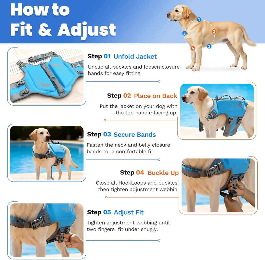 VIVAGLORY Leichte Rettungsweste für Hunde, Haustiere Lebensretter Hautfreundliche Neopren für Mittel