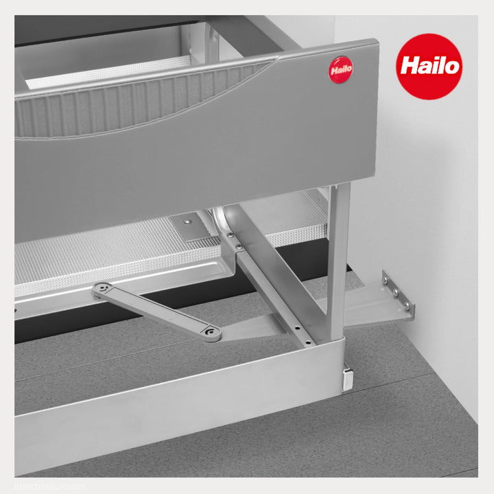 Hailo Abfallsammler 3644801 | 30 Liter Raumspar Tandem Einbau-Mülleimer | 2 fach Trennung zur Montag