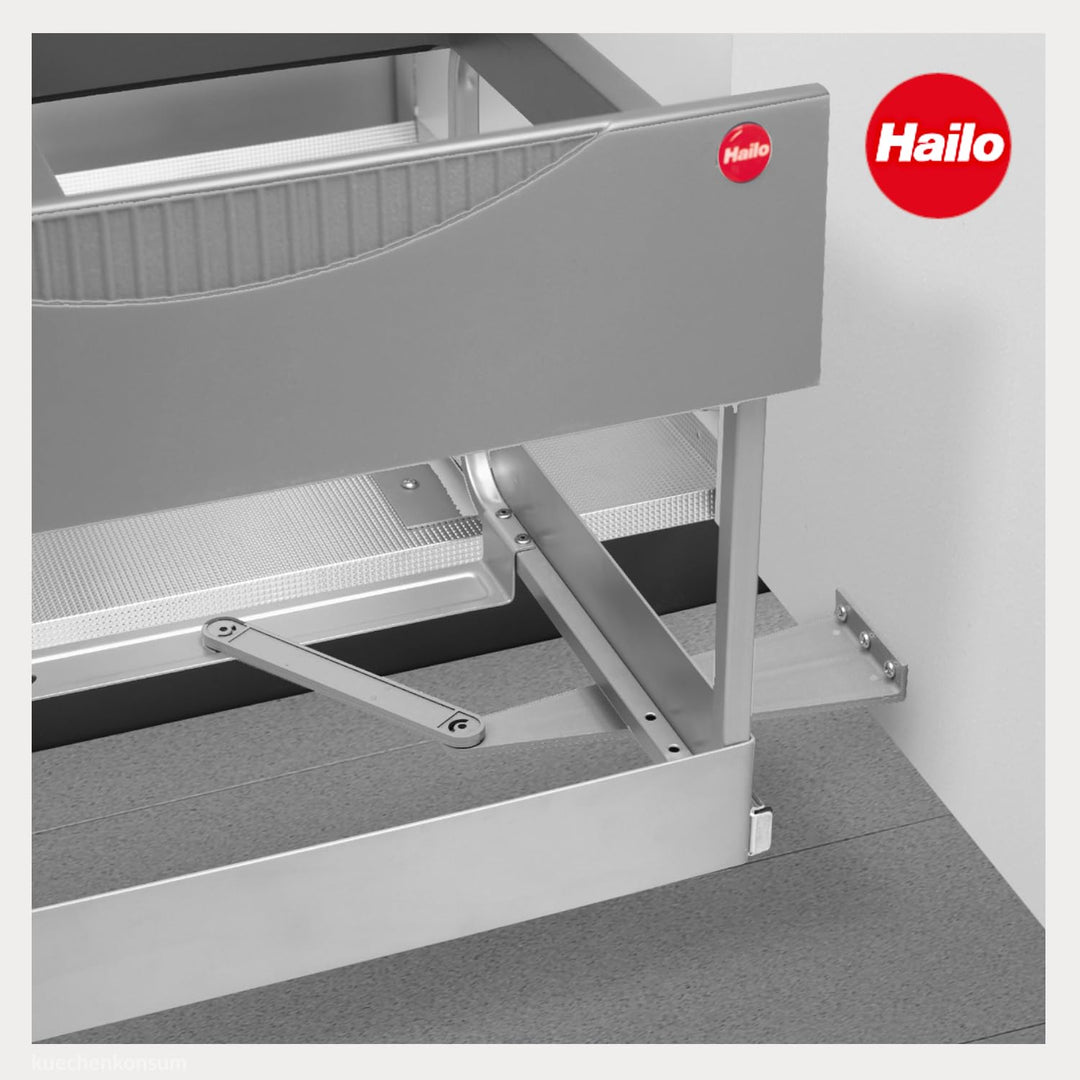 Hailo Abfallsammler 3644801 | 30L Einbau-Mülleimer mit 2-fach Trennung | Raumspar Tandem System für