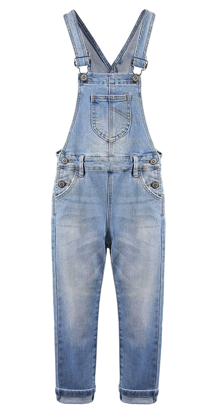 KIDSCOOL SPACE Mädchen-Denim-Latzhose,Little Big Kid Zerrissene Jeans-Arbeitskleidung 12-13 Jahre He