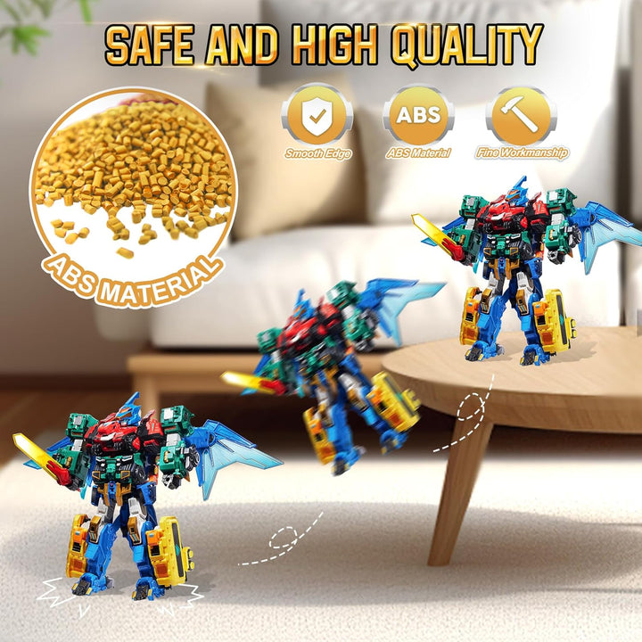 Quantum Heroes DINOSTER 4 in 1 Transforming Robot Mega Robot Metatron 16 in | Spielzeug zum Verwande
