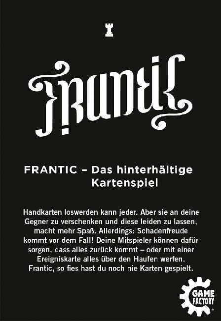 Game Factory 646224, Frantic, das hinterhältige Kartenspiel, deutsche Version, Deutsche Version