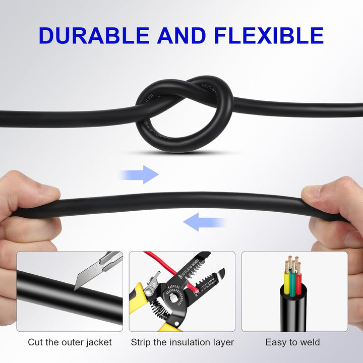 5 adriges Anhängerkabel 12V 24V Kfz Wohnwagenkabel 5 x 0,75 mm² rundes dünnwandiges elektrisches Kab