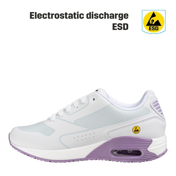 Oxypas Ela SCR, Sportschuhe, Arbeitsschuhe, Sneaker (ElaS4101lic),White with Lilac,41 EU 41 EU Lila,