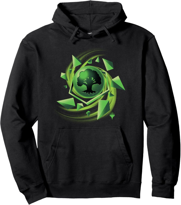 Magic: The Gathering 3D Green Mana Abstract Pullover Hoodie