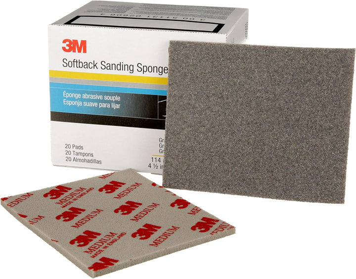 3M Softback Schleifschwamm, 02606, 115 mm x 140 mm, Medium, 20 Schwämme pro Packung 4 Mittel, 4 Mitt