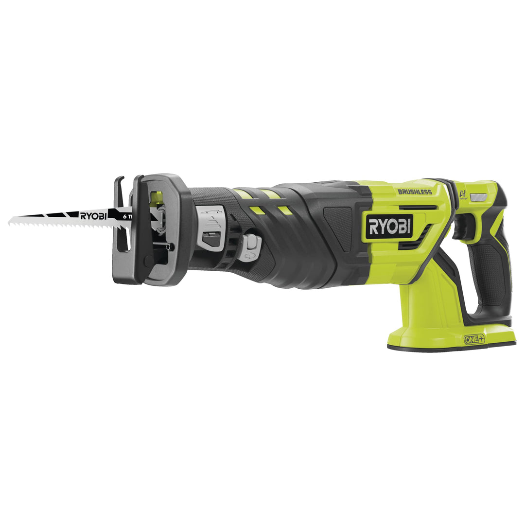 RYOBI 18 V ONE+ Brushless Akku-Säbelsäge R18RS7-0 (Säbelsäge 30 mm, Max. Schnitttiefe in Holz 210mm,