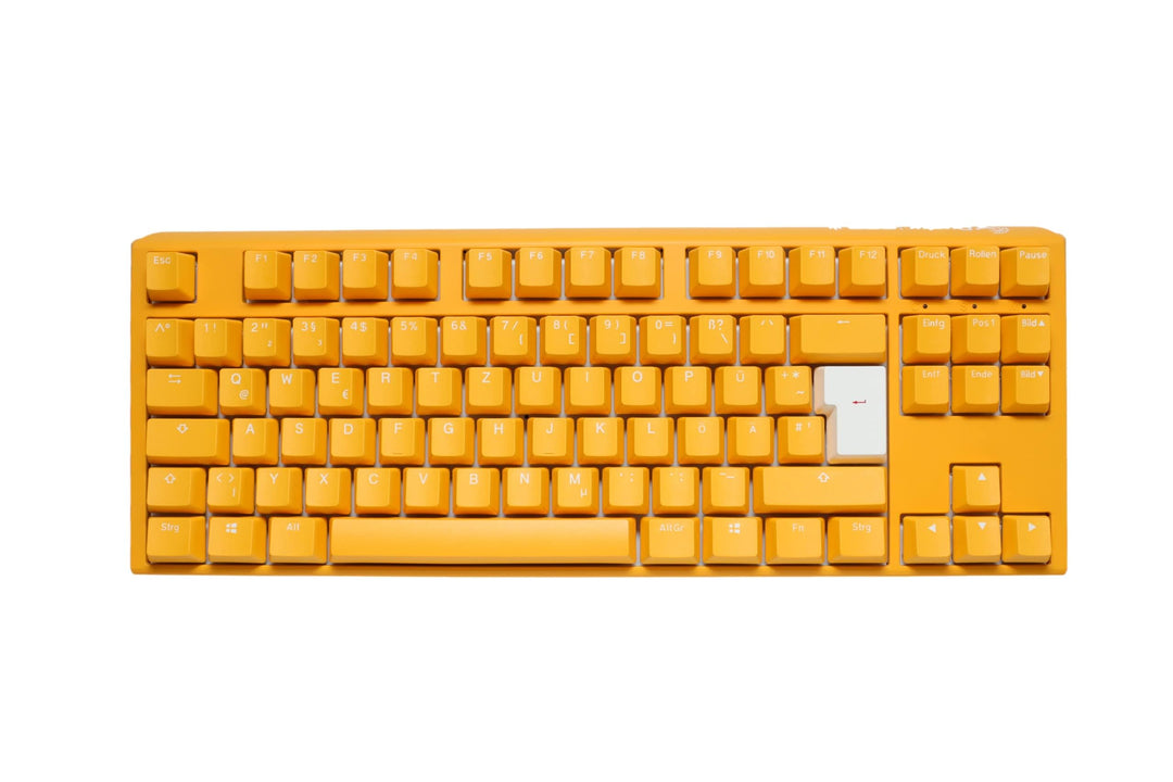 Ducky One 3 Yellow - Mechanische Gaming Tastatur Deutsches Layout im TKL-Format (80% Keyboard) mit C