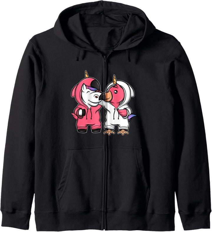 Niedlicher Flamingo Süsses Einhorn Für Beste Freundinnen Kapuzenjacke
