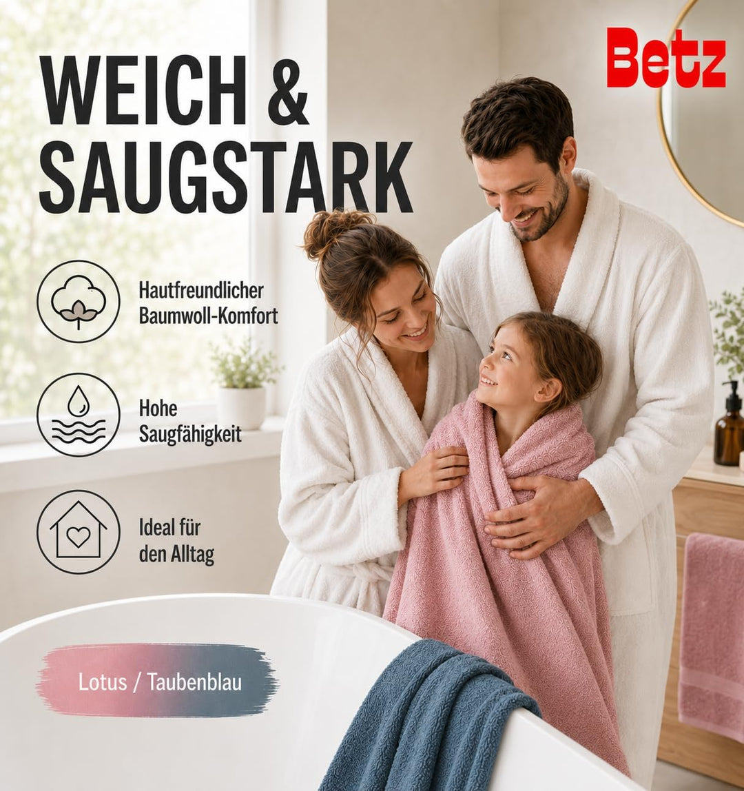 Betz 12 TLG. Handtuch Set Berlin 100% Baumwolle 2 Liegetücher 4 Handtücher 2 Gästetücher 2 Seiflappe