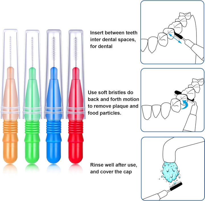 100 Stück Interdentalbürste Zahnstocher Dental Zahnseide Kopf Mundhygiene Interdentalbürste Zahnseid