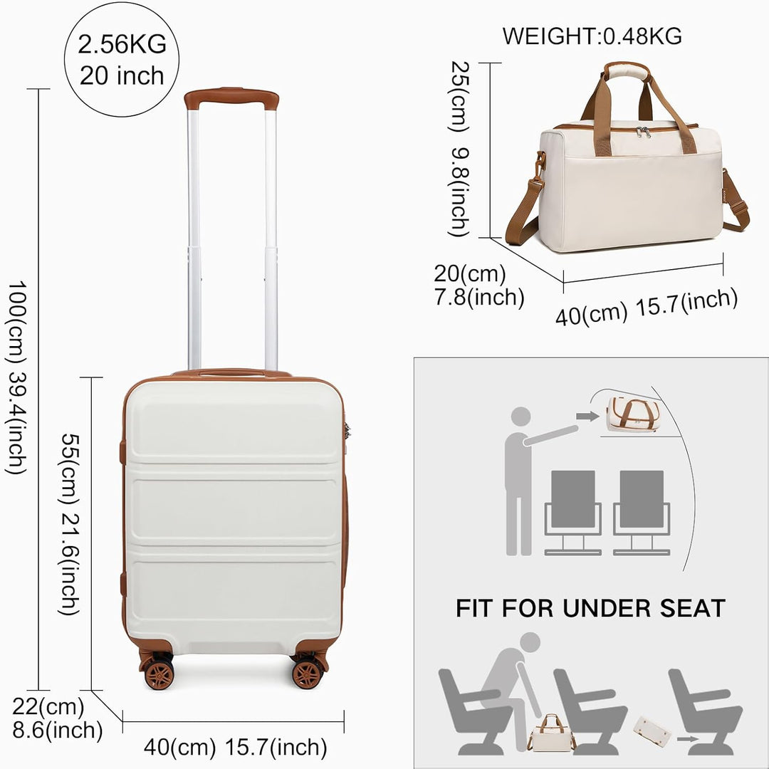 KONO 55cm Handgepäck-Koffer Trolley Set 2 Teilig Gepäcksets, Kleiner Koffer mit Rollen Handgepäck Se