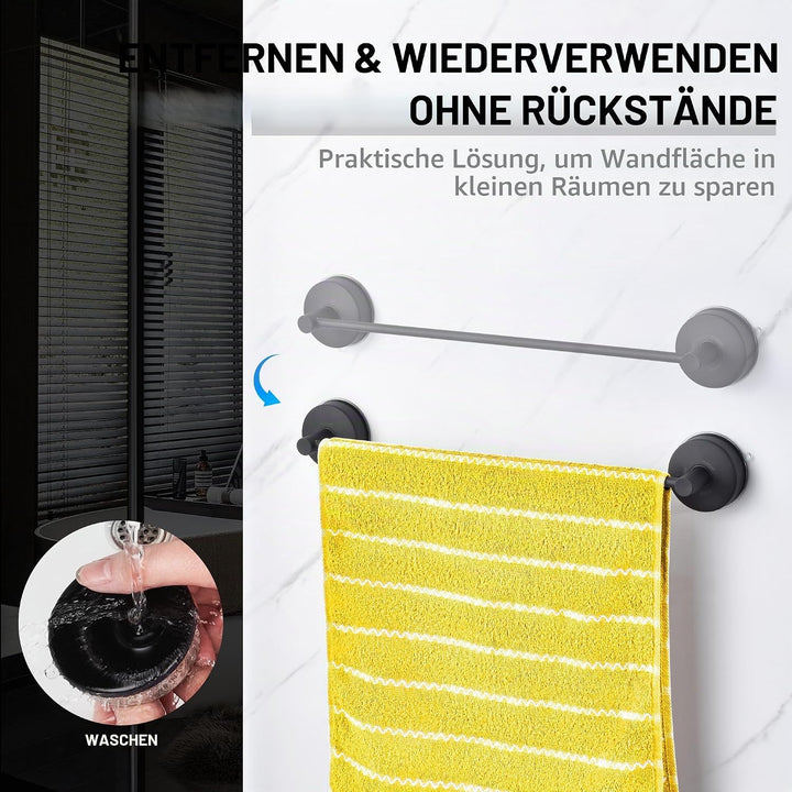 YOHOM 42,8cm Handtuchstange Saugnapf Ohne Bohren Handtuchhalterung Saugnapf Bad Handtuchstange Vakuu