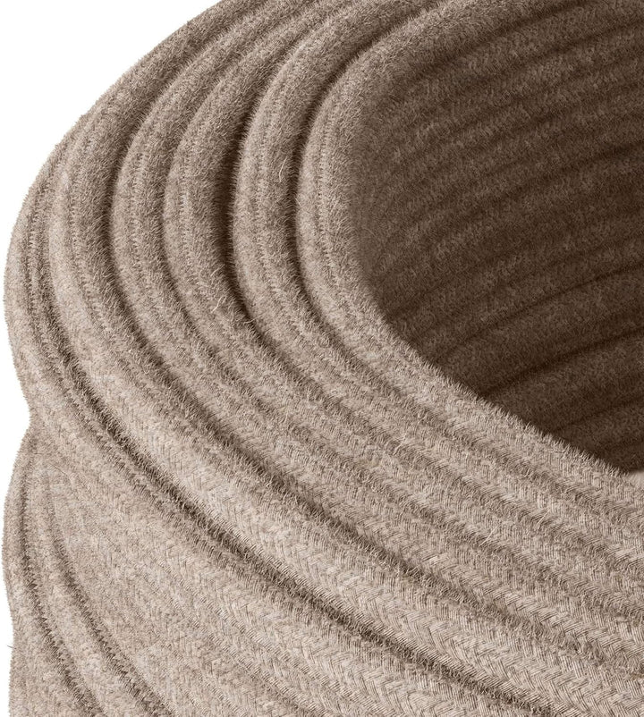 Textilkabel für Lampe, Rundkabel, dreiadrig (3x0.75mm²), Leinen - 10 Meter 10 Meter Leinen, 10 Meter