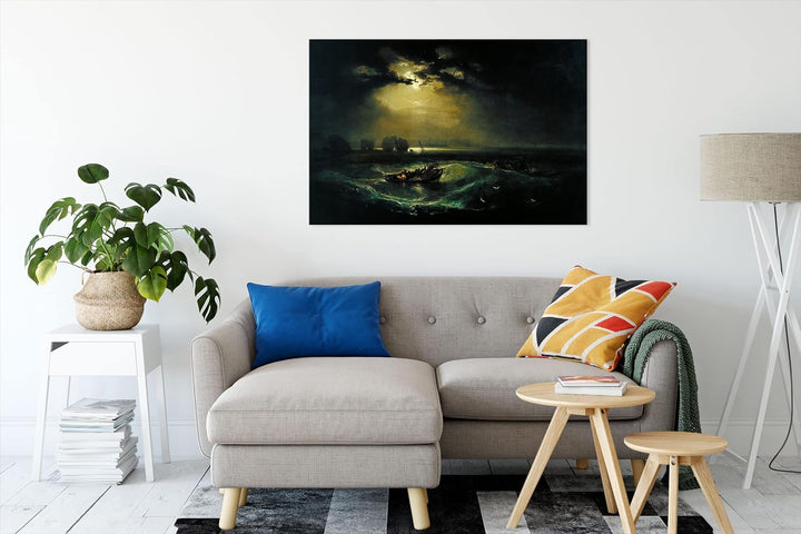 William Turner - Fischer auf See als Leinwandbild / Grösse: 100x70 cm / Wandbild / Kunstdruck / fert