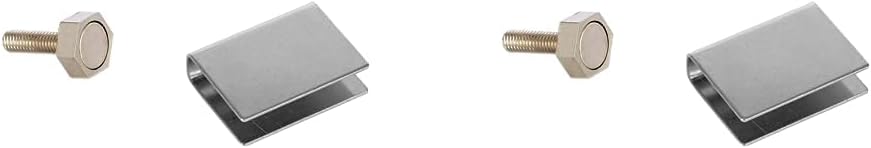 eliga Türmagnet 15 mm mit U-Haftblech für Glastüren 8 mm (Packung mit 2) 8 mm (Pack of 2) (Packung m