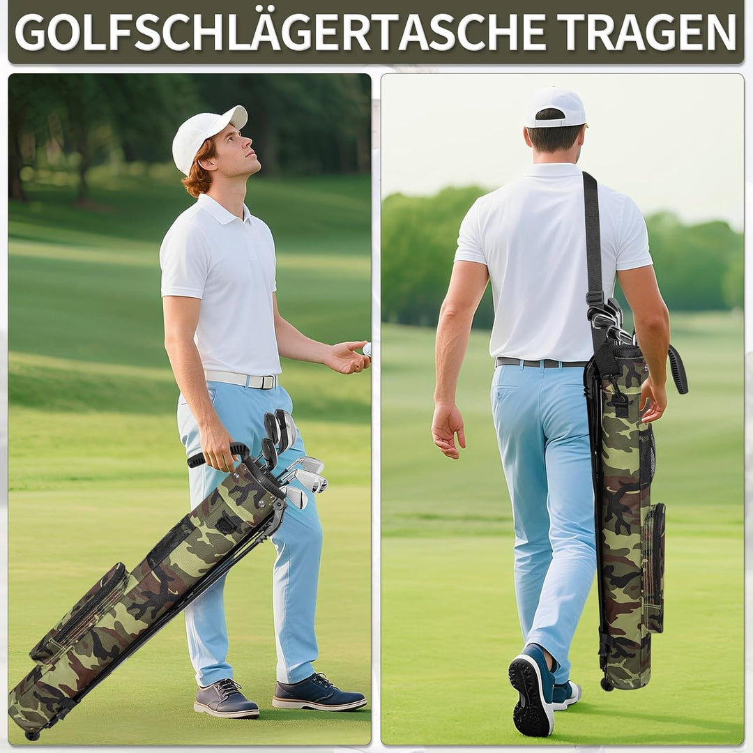 OUUTMEE Kleine Golftasche, Schlägerkoffer, Golf-Selbstständer, Schlägerkoffer und grosse Tasche, Ult