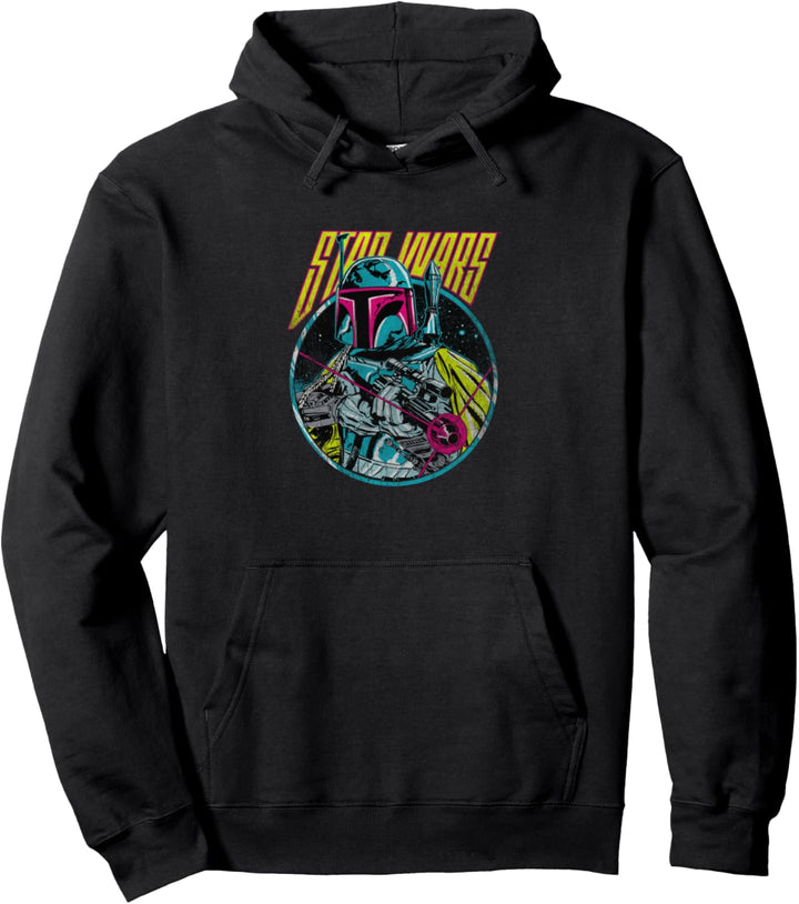 Star Wars Boba Fett Neon Blaster Vintage Pullover Hoodie