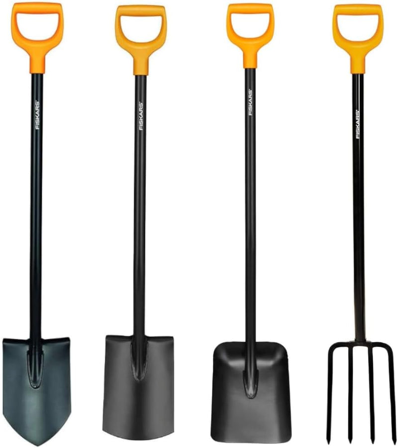 FISKARS Solid Set - Spitz Solid + Rund Solid + Schaufel Solid + Gabel Solid Set Spaten Gabel Schippe