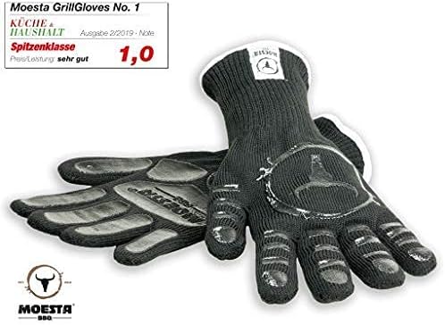 Moesta-BBQ 19216 - GrillGloves No.1 Grösse S/M für Profis - Bis 500°C hitzebeständiger Grill- / Ofen